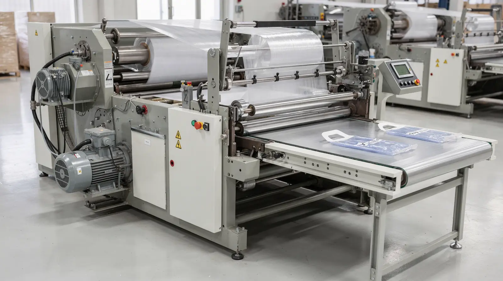 Configurar una máquina bolsas asa troquelada requiere ajustar el motor principal, calibrar el sistema de